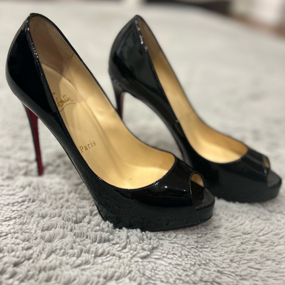 Christian Louboutin Black Peep Toe Heels